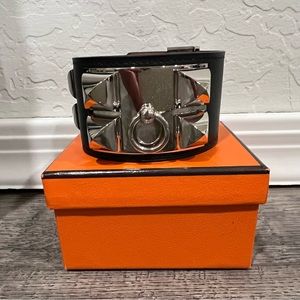 Authentic Hermes Collier De Chien Black Bracelet!